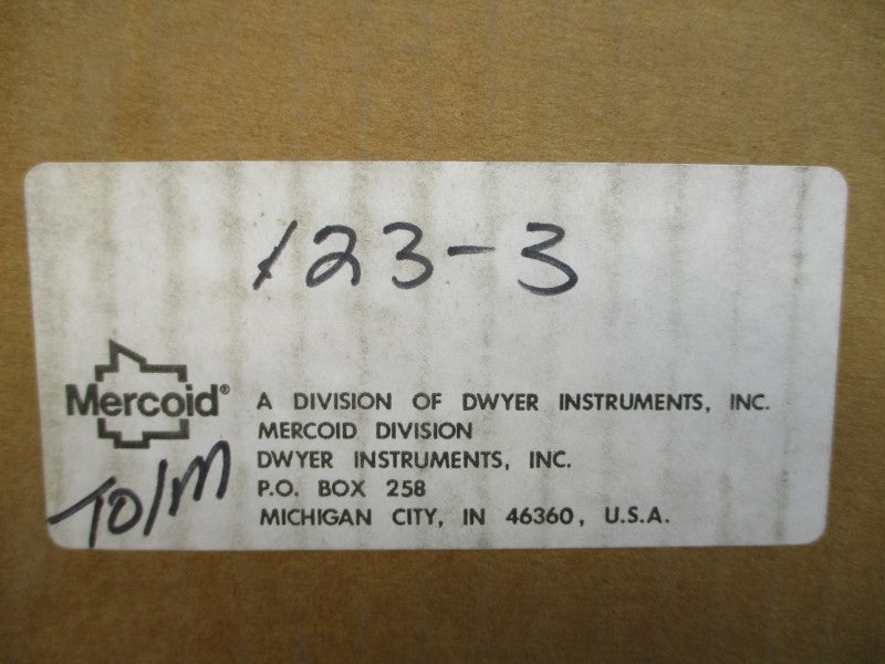 MERCOID 123-3 120/240VAC 10/5A 150PSI NSMP