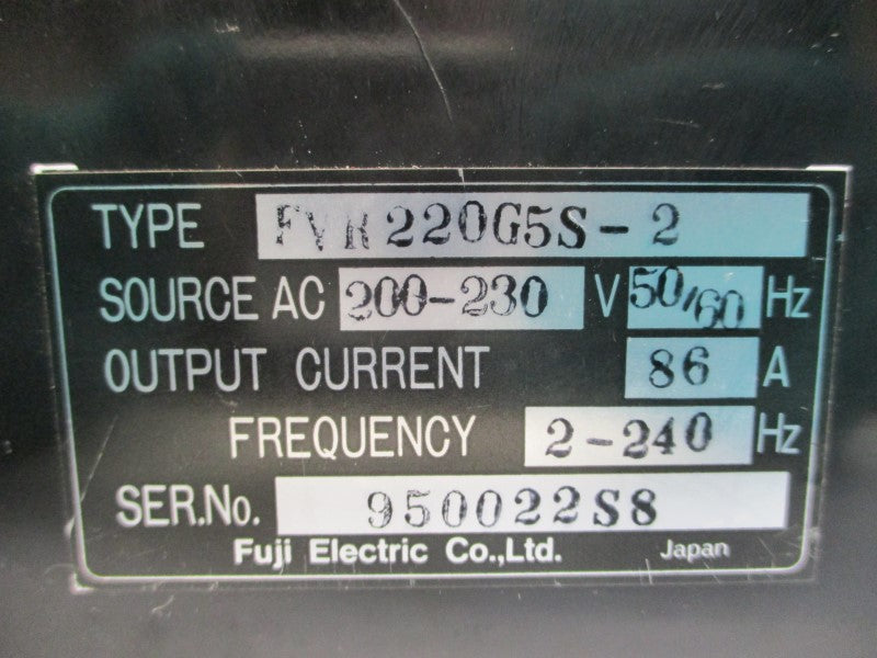 FUJI ELECTRIC FVR220G5S-2 200-230VAC 86A UNMP