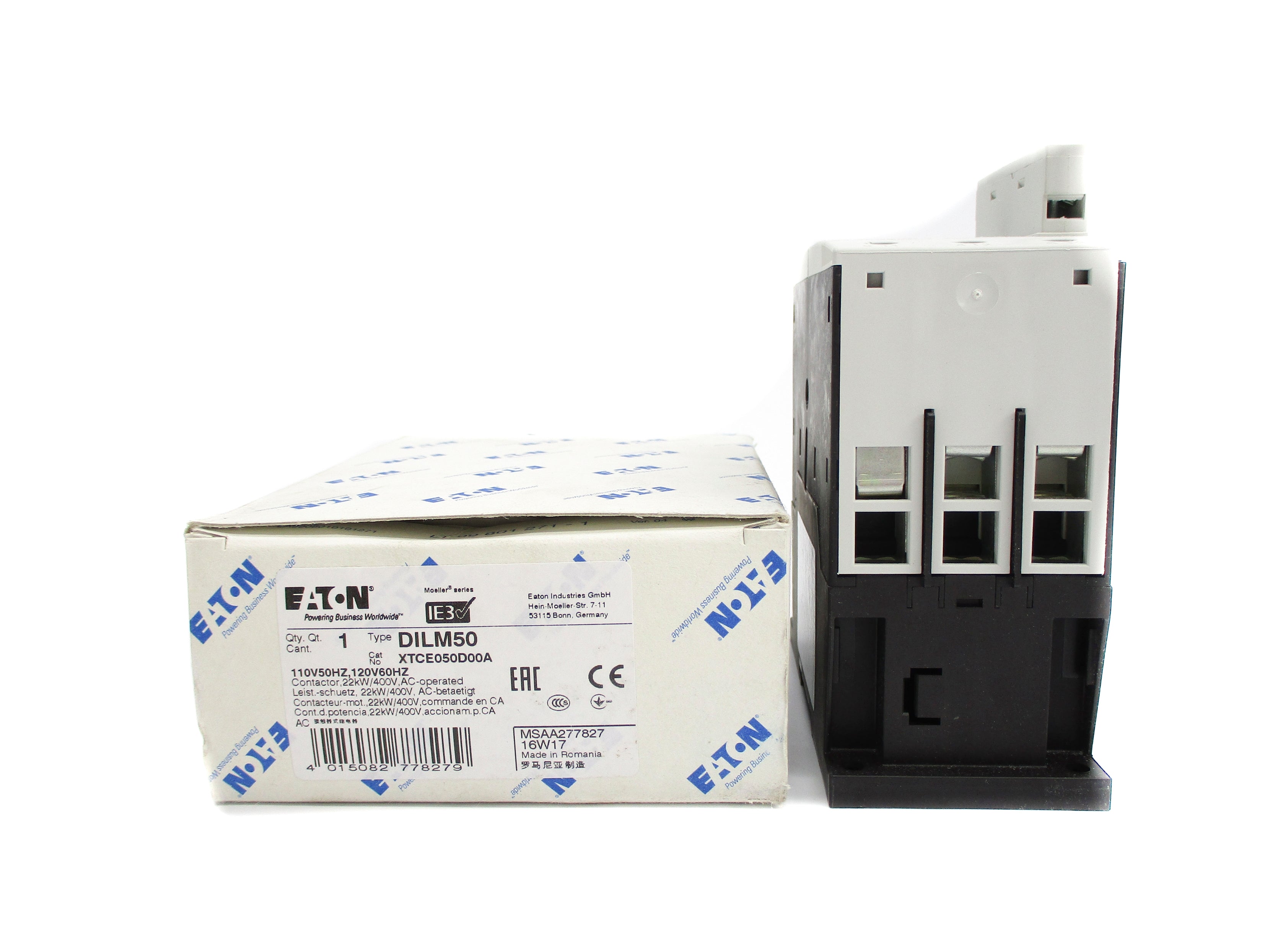 EATON XTCE050D00A DILM50 110/120V 80A NSMP