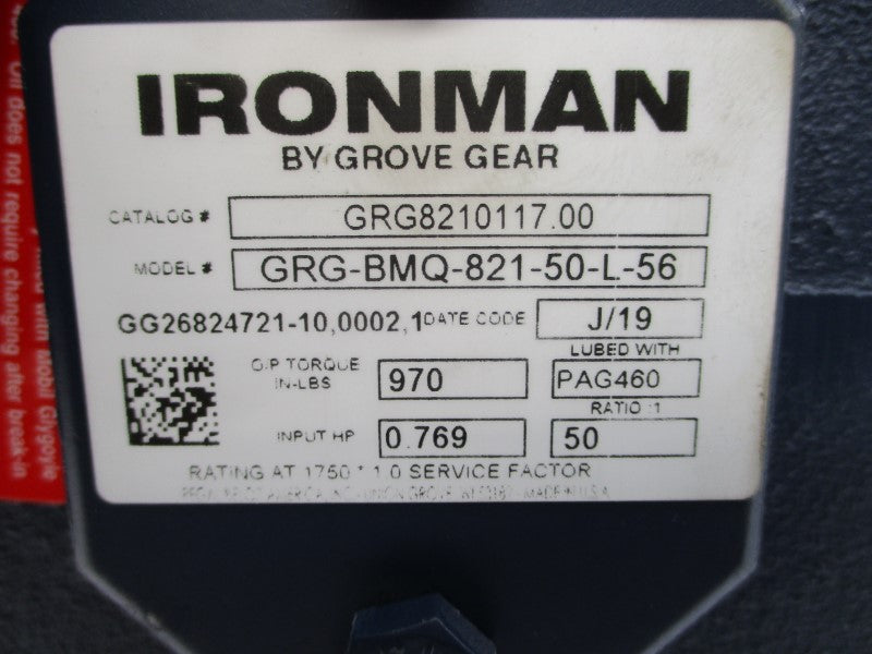 GROVE GEAR GRG8210117.00 GRG-BMQ-821-50-L-56 NSNP