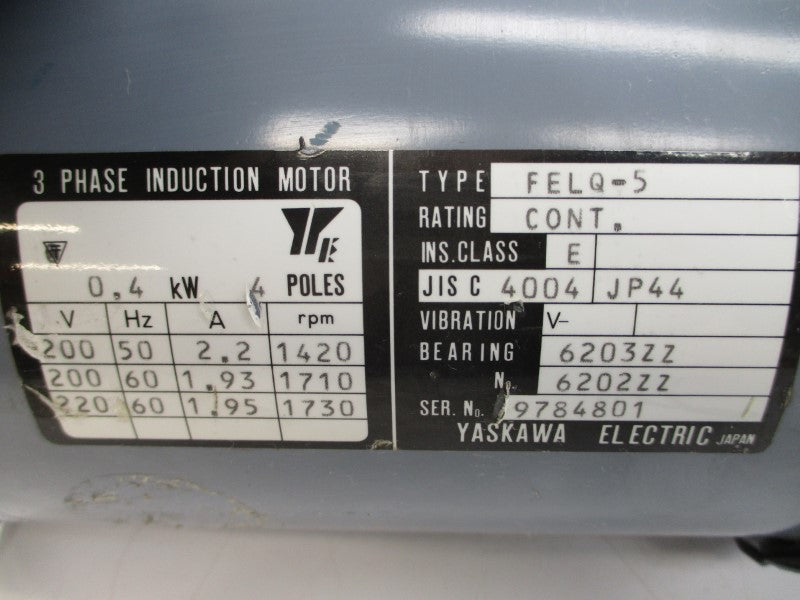 YASKAWA ELECTRIC FELQ-5 220V 1.95A NSNP