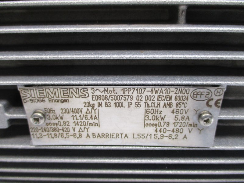 SIEMENS 1PP7107-4WA10-ZN00 460V 5.8A NSNP