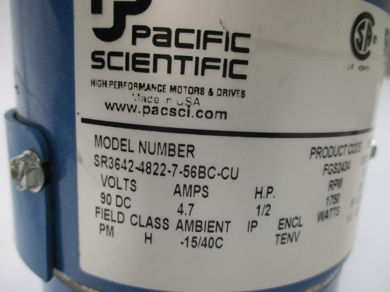 PACIFIC SCIENTIFIC SR3642-4822-7-56BC-CU 90VDC 4.7A NSNP