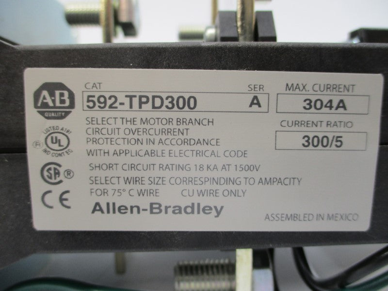 ALLEN BRADLEY 592-TPD300 SER. A 120-600VAC 304A (BR/WH) NSMP