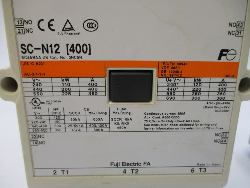 FUJI ELECTRIC SC-N12(400) 3NC5H 100-127V 400A NSNP