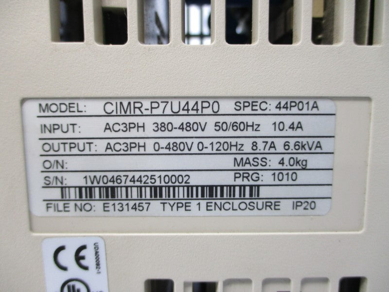 YASKAWA CIMR-P7U44P0 380-480VAC 10.4A UNMP