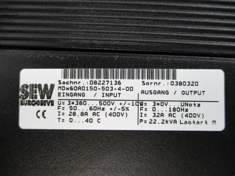 SEW EURODRIVE MDX61B0150-503-A-0T 08279829 380-500VAC 28.8A NSNP