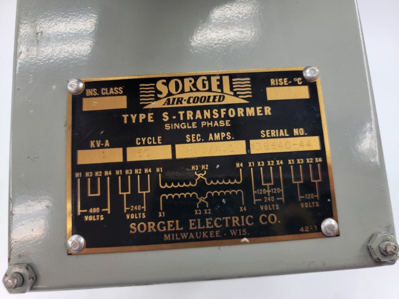 SORGEL TYPE S 240/480V 8.3/4.1A UNMP