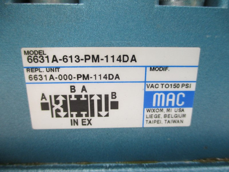 MAC 6631A-613-PM-114DA 110/120V 20-150PSI NSNP