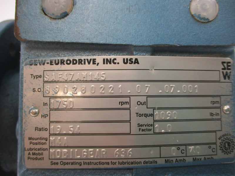 SEW-EURODRIVE SAF47AM145 NSNP