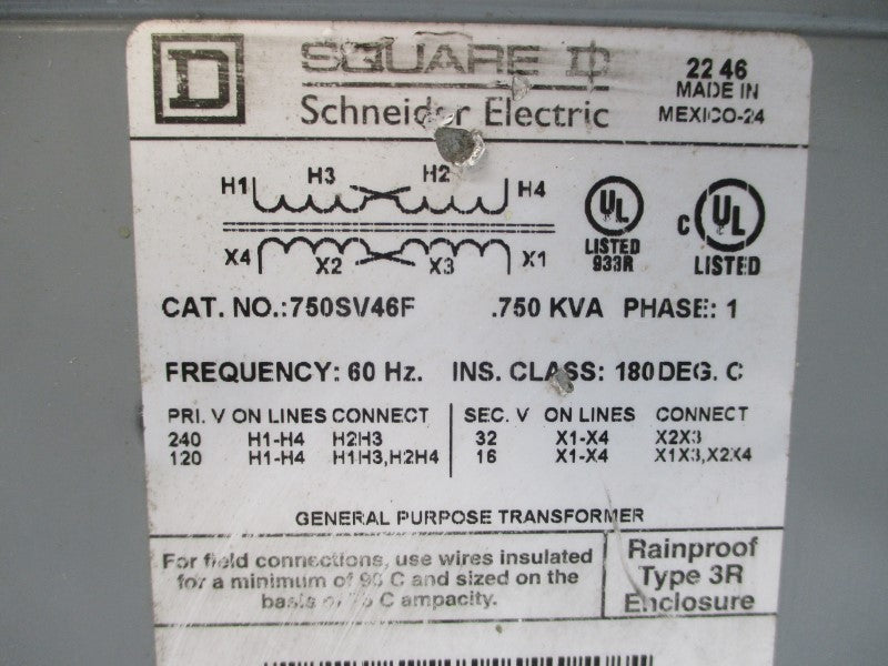 SQUARE D 750SV46F 120/240V NSNP