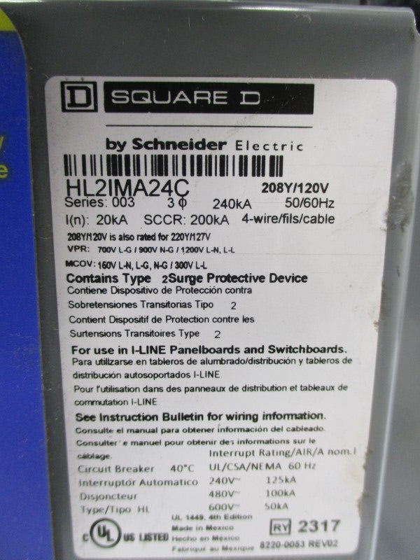 SQUARE D HL2IMA24C SER. 003 120V 1125A NSNP