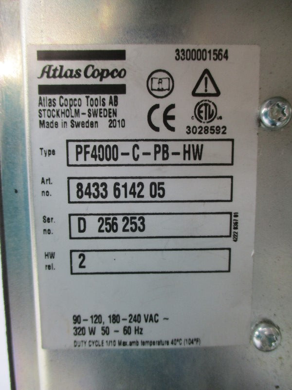 ATLAS COPCO PF4000-C-PB-HW 8433614205 180-240VAC UNMP