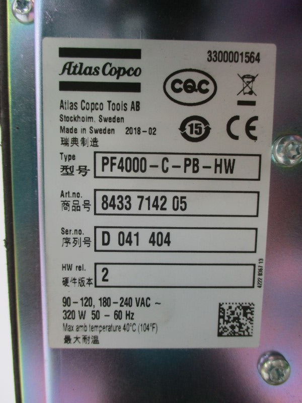ATLAS COPCO PF4000-C-PB-HW 8433714205 180-240VAC UNMP