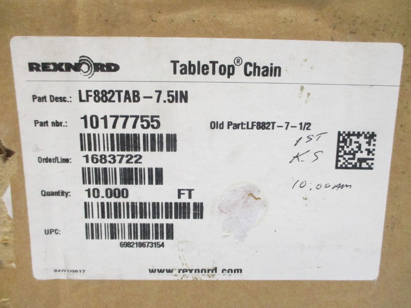 REXNORD 10177755 LF882TAB-7.5IN 10' NSMP