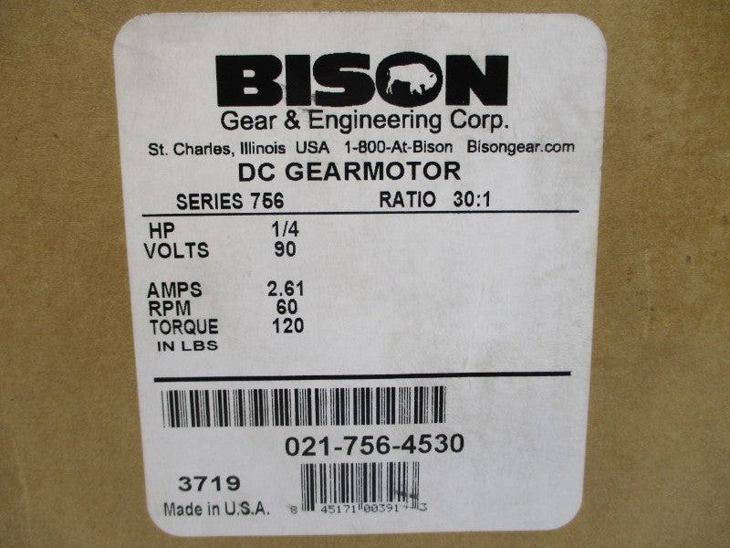 BISON 021-756-4530 SER. 756 90VDC 2.61A NSMP