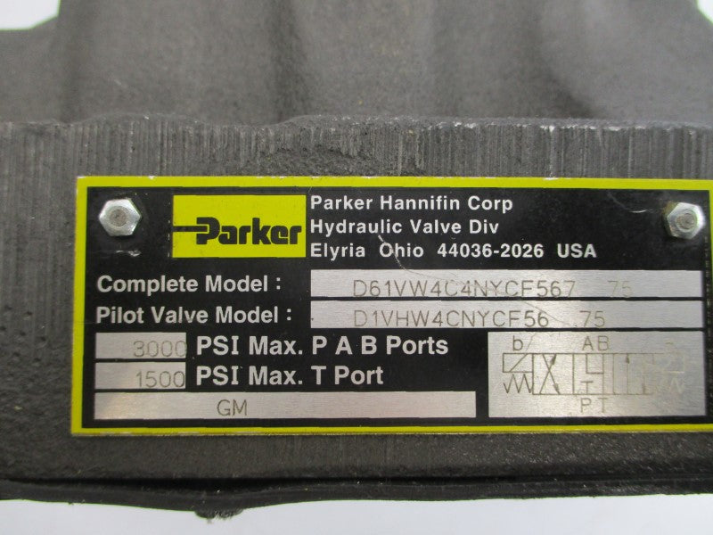 PARKER D61VW4C4NYCF56775 110/120V 0.42-0.50A 1500-3000PSI NSNP