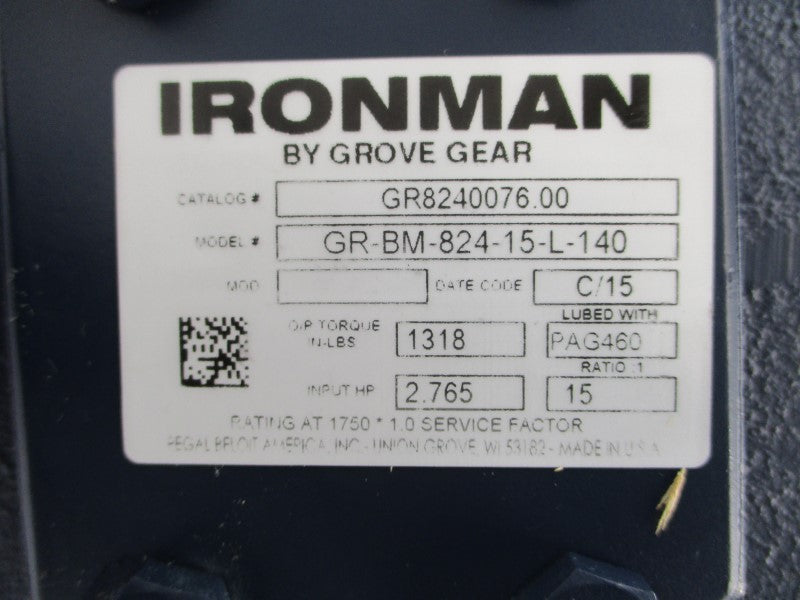 GROVE GEAR GR8240076.00 GR-BM-824-15-L-140 NSMP