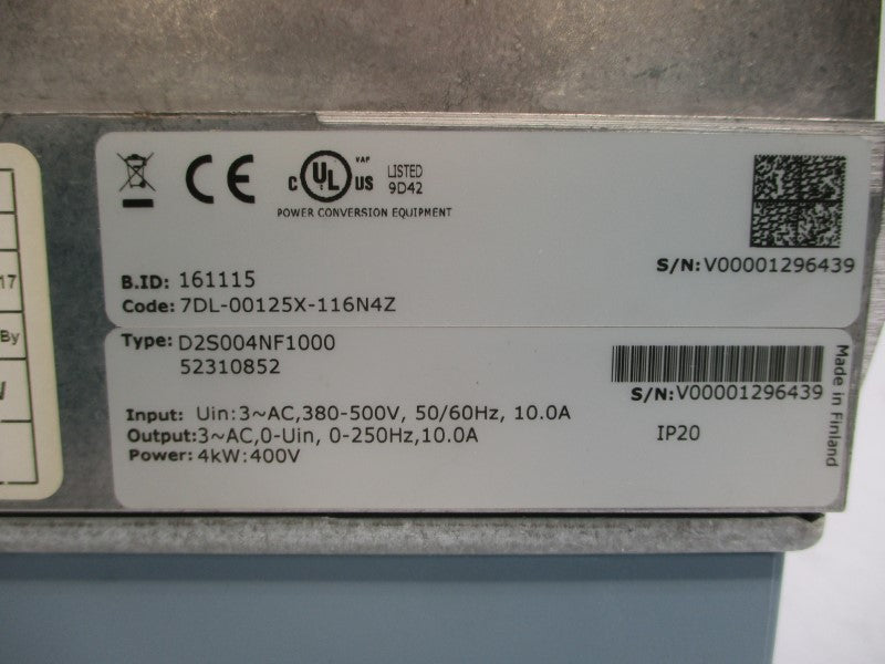 DRIVECON D2S004NF1000 430XSD4010 380-500VAC 10.0A NSMP