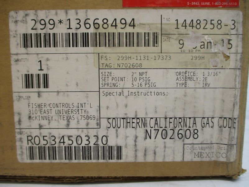 FISHER 299H13668494 299H 5-16PSI 2" NSMP