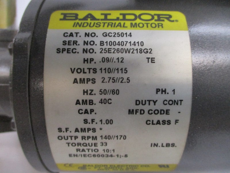 BALDOR GC25014 25E260W218G2 110//115V 2.75//2.5A NSMP