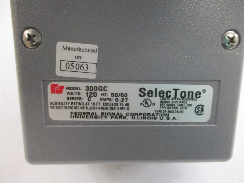 FEDERAL SIGNAL 300GC-120 SER. C 120VAC 0.27A (GRAY) NSMP