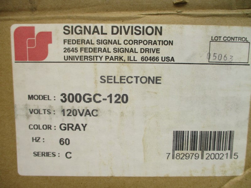 FEDERAL SIGNAL 300GC-120 SER. C 120VAC 0.27A (GRAY) NSMP