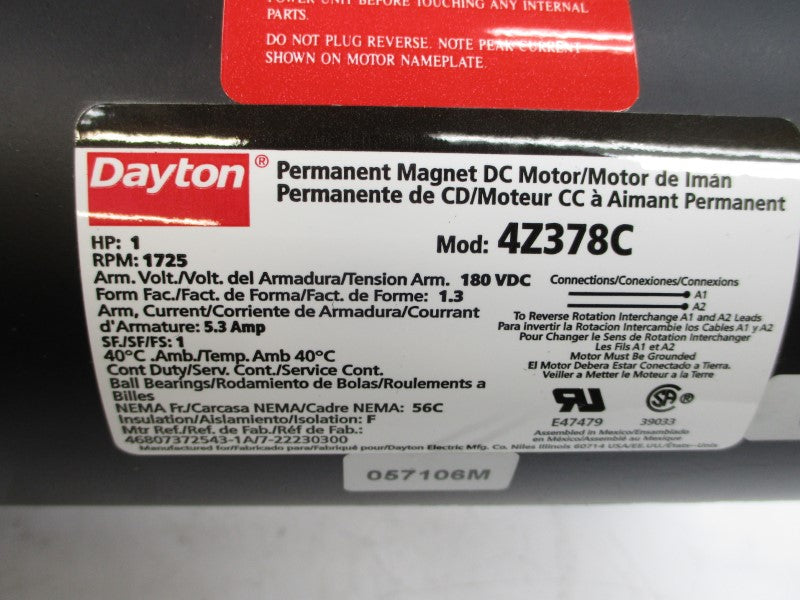 DAYTON 4Z378C 180VDC 5.3A NSMP