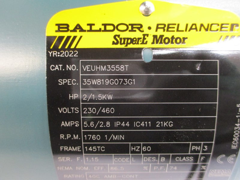 BALDOR VEUHM3558T 35W819G073G1 230/460V 5.6/2.8A NSMP