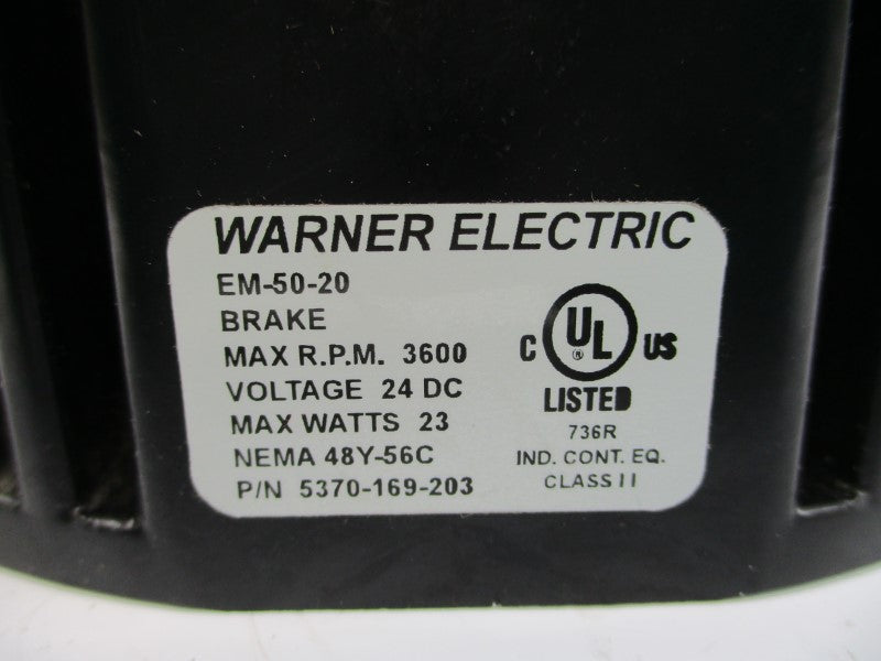 WARNER ELECTRIC 5370-169-203 EM-50-20 24VDC NSNP