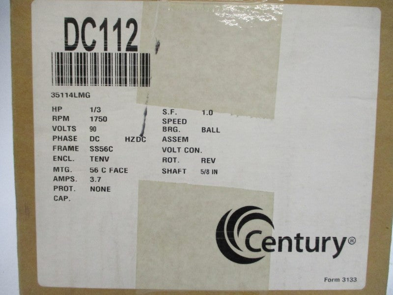 CENTURY DC112 C42D17NC41A 90VDC 3.7A NSMP