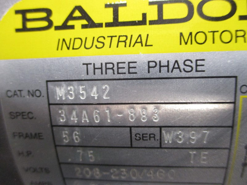 BALDOR M3542 34A61-883 208-230/460V 3.2-3/1.5A NSMP