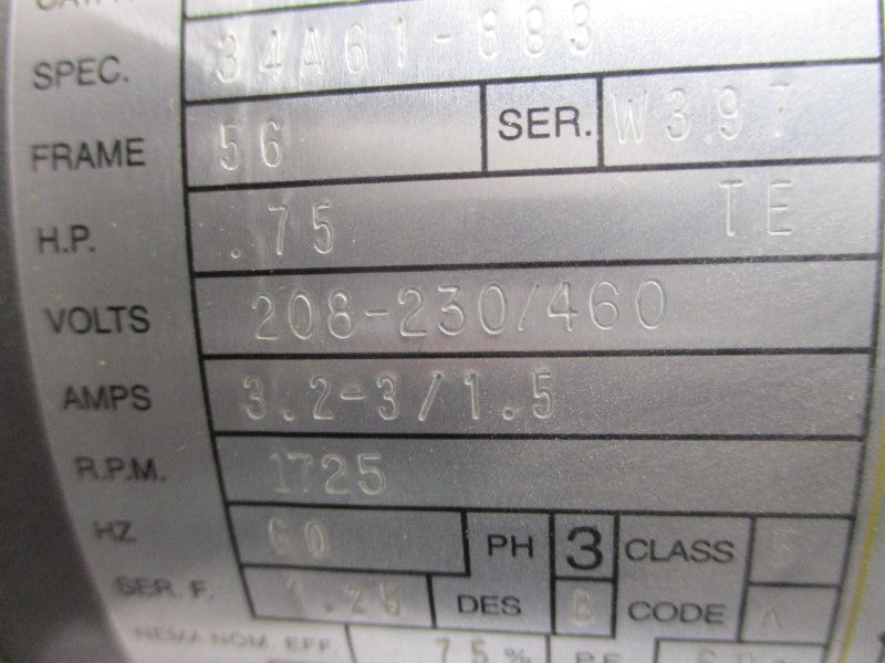 BALDOR M3542 34A61-883 208-230/460V 3.2-3/1.5A NSMP