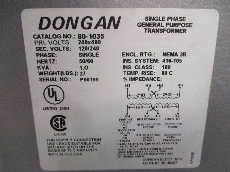 DONGAN 80-1035 240/480V NSMP