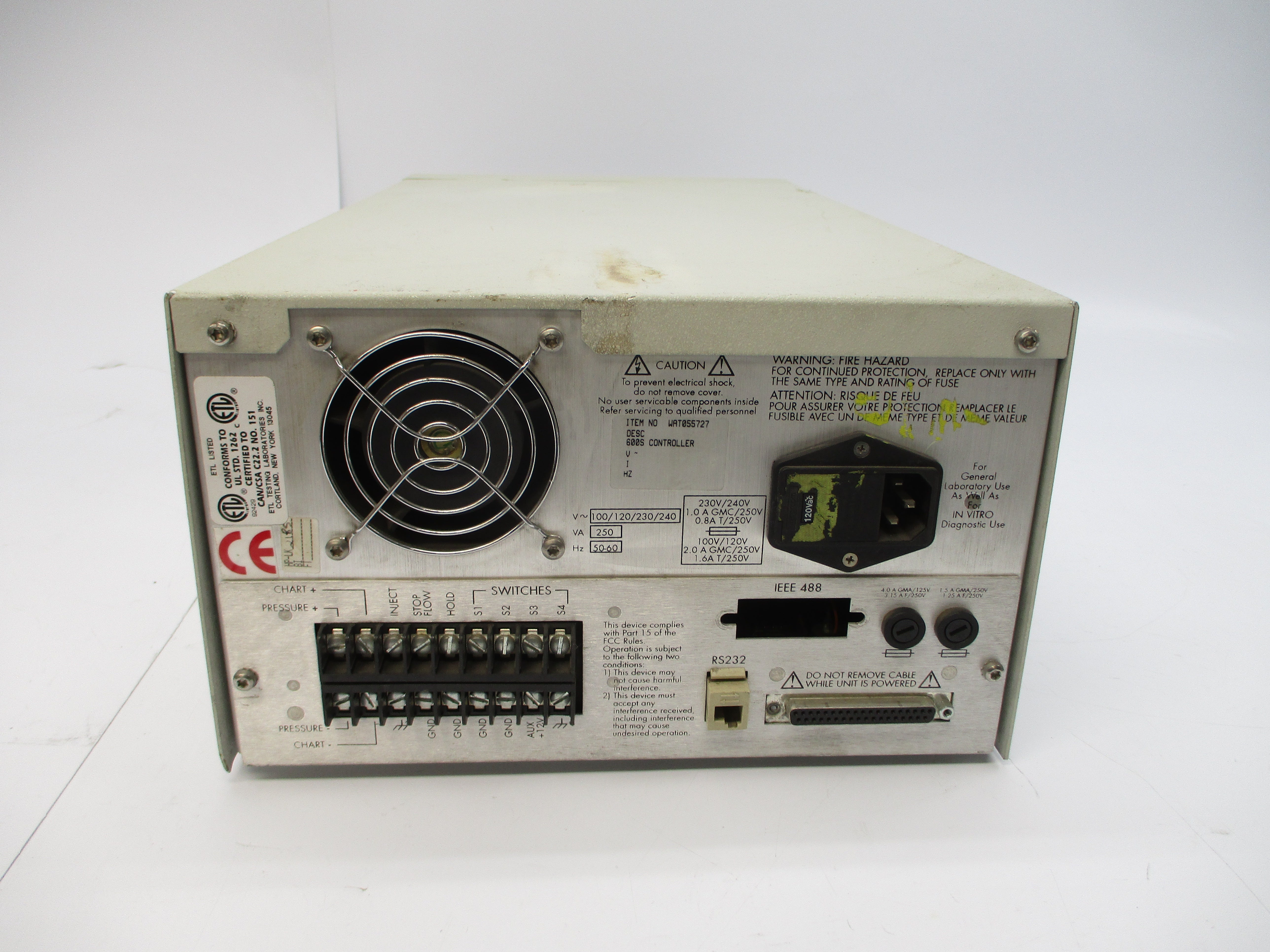 WATERS 600S 62C 240V 2.0A UNMP