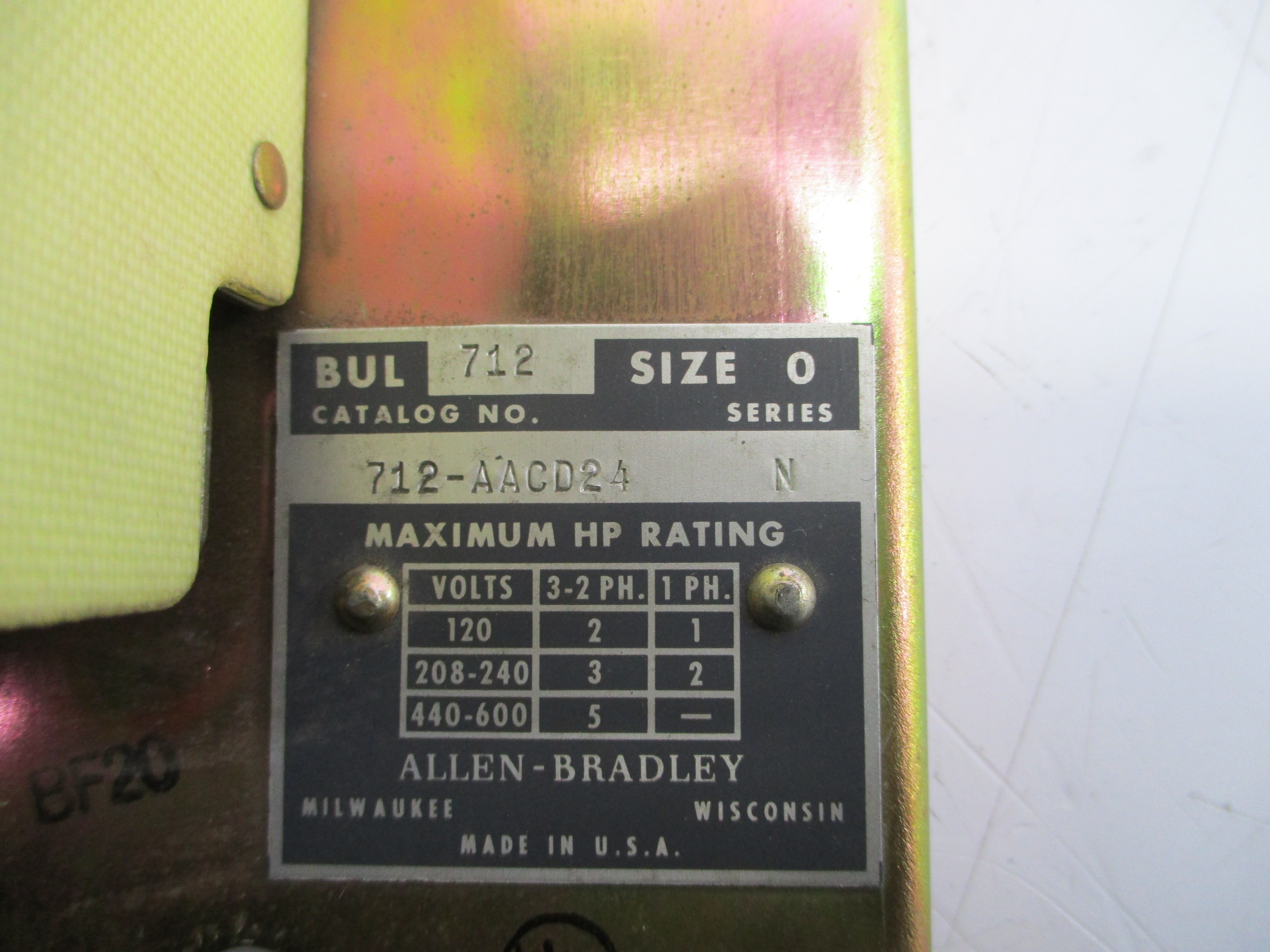 ALLEN BRADLEY 712-AACD24 SER. N 440-600V (AS PICTURED) UNMP