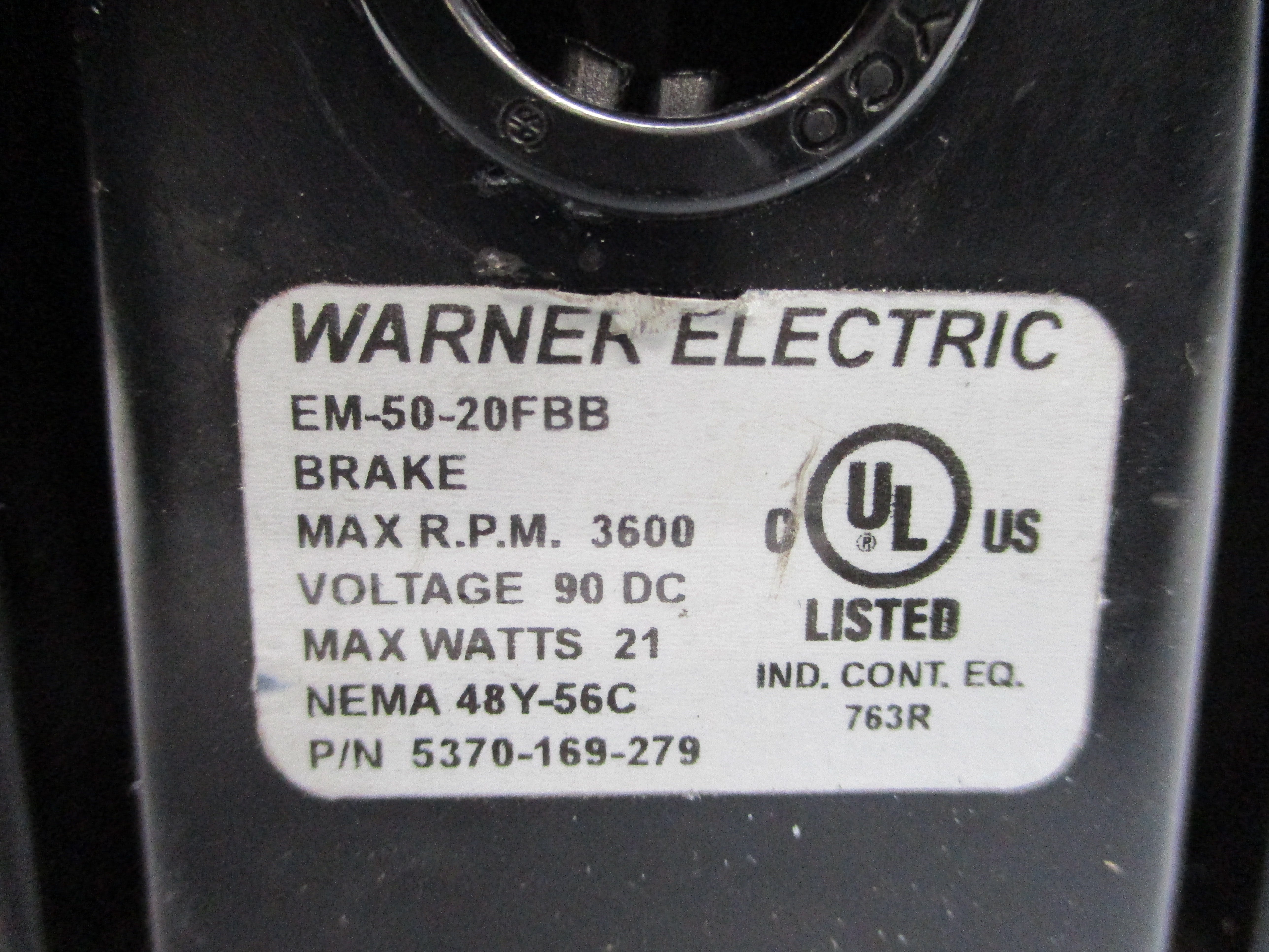 WARNER ELECTRIC 5370-169-279 EM-50-20FBB 90VDC UNMP
