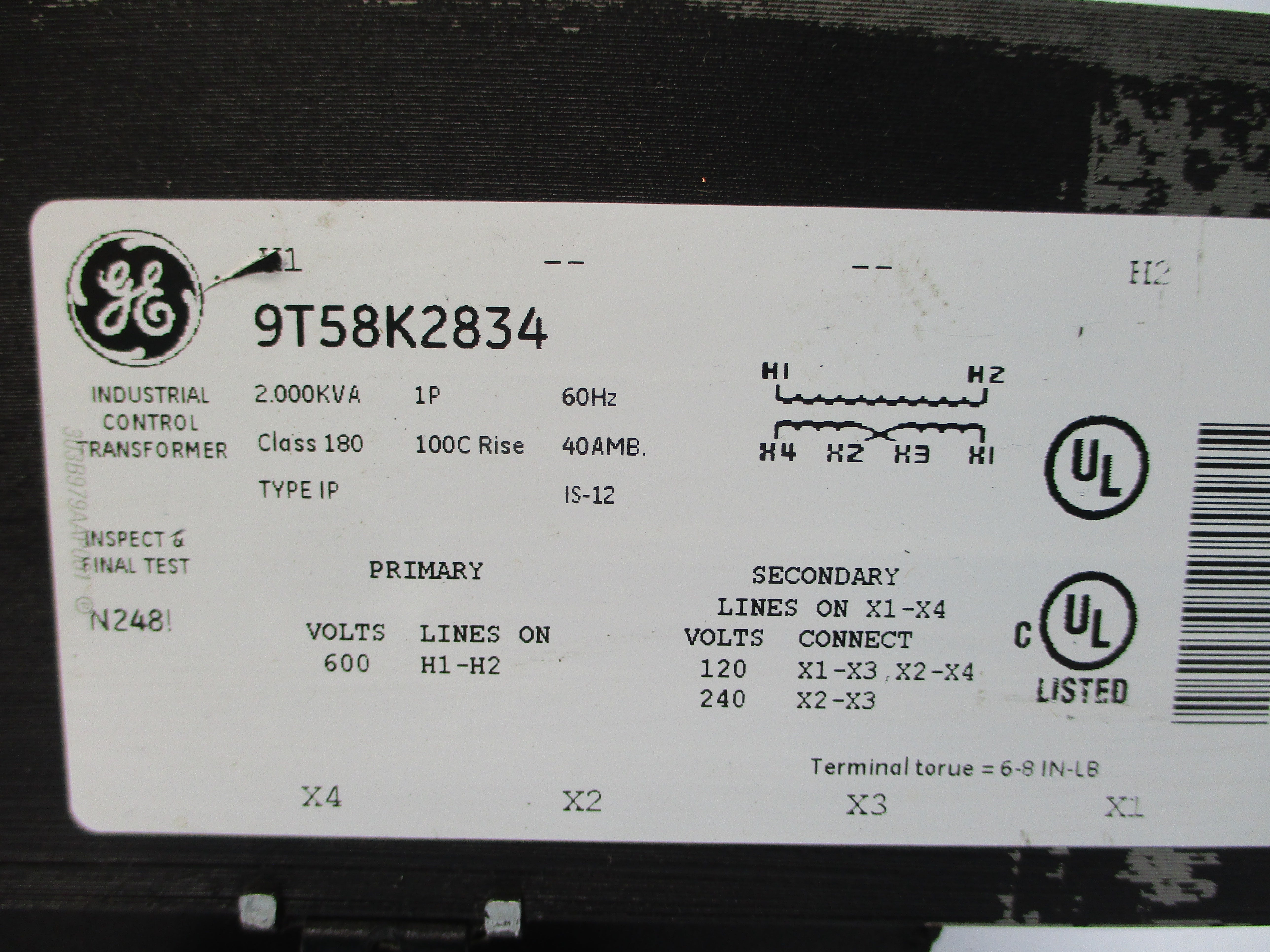 GENERAL ELECTRIC 9T58K2834 600V NSNP