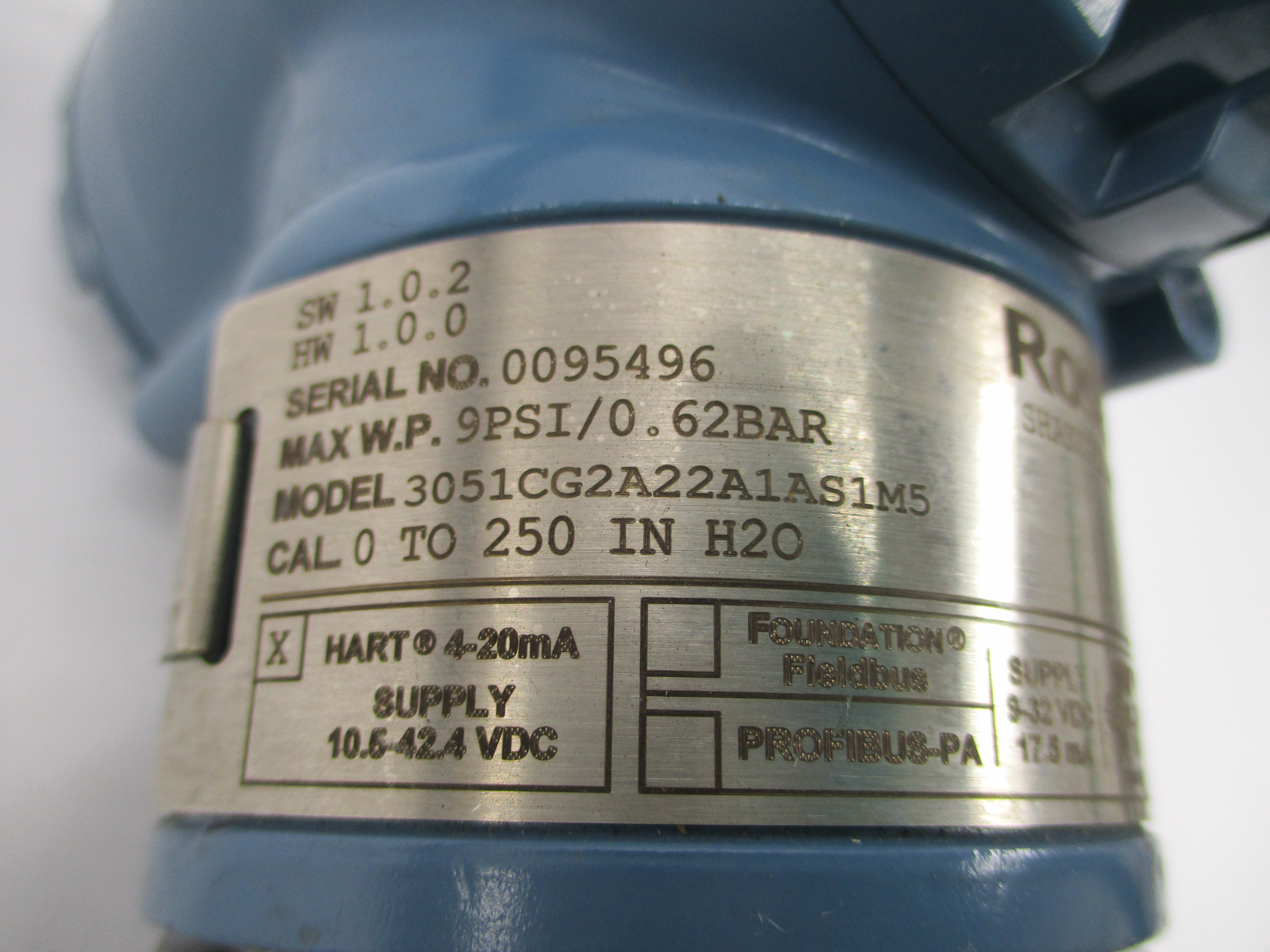 ROSEMOUNT 3051CG2A22A1AS1M5 10.5-42.4VDC 9PSI NSNP