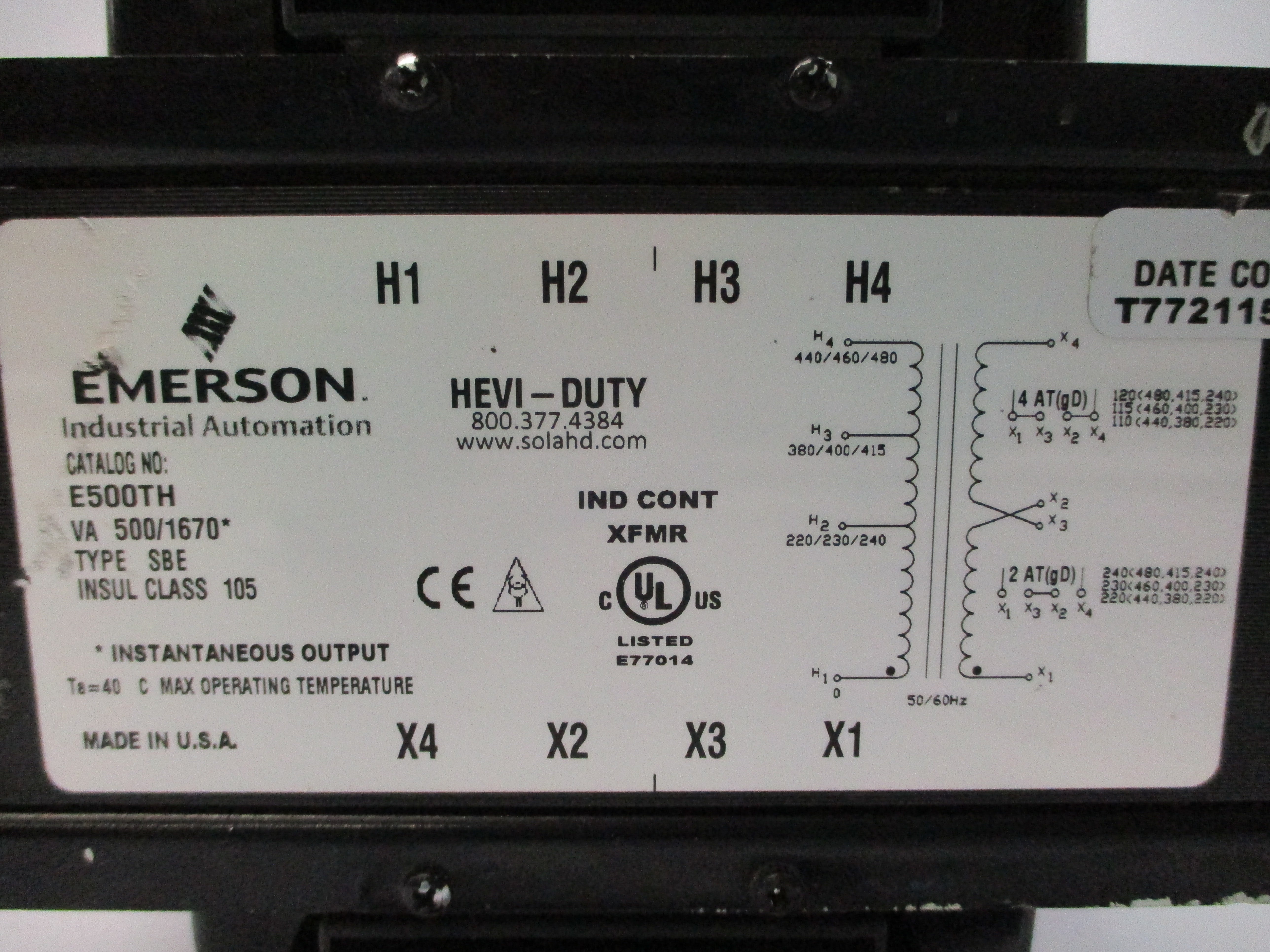 EMERSON E500TH 440/460/480V UNMP