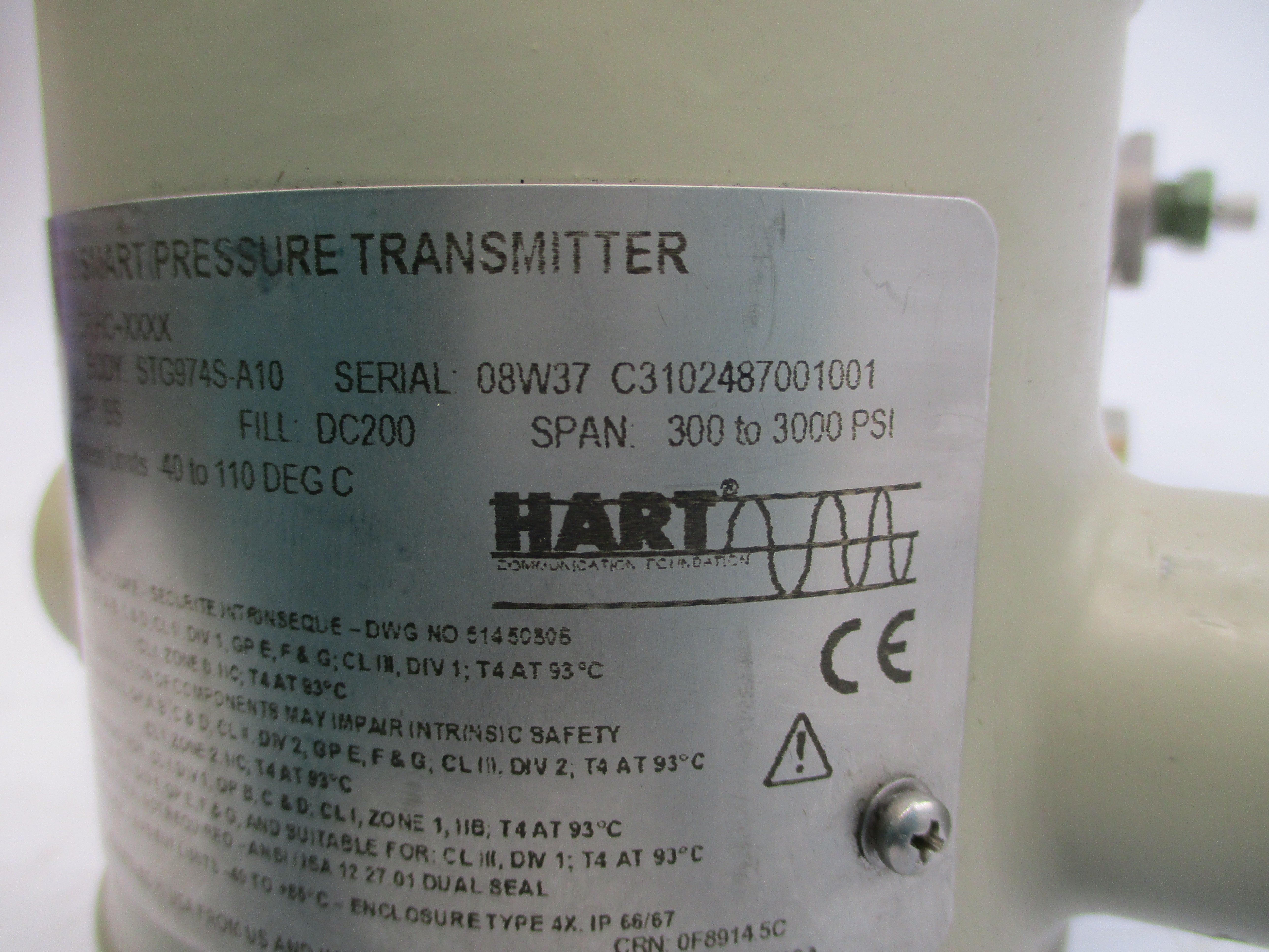 HONEYWELL STG974-E1A-00000-2J,CR,HC+XXXX ST3000 11-42.4VDC -14/3000PSI NSNP