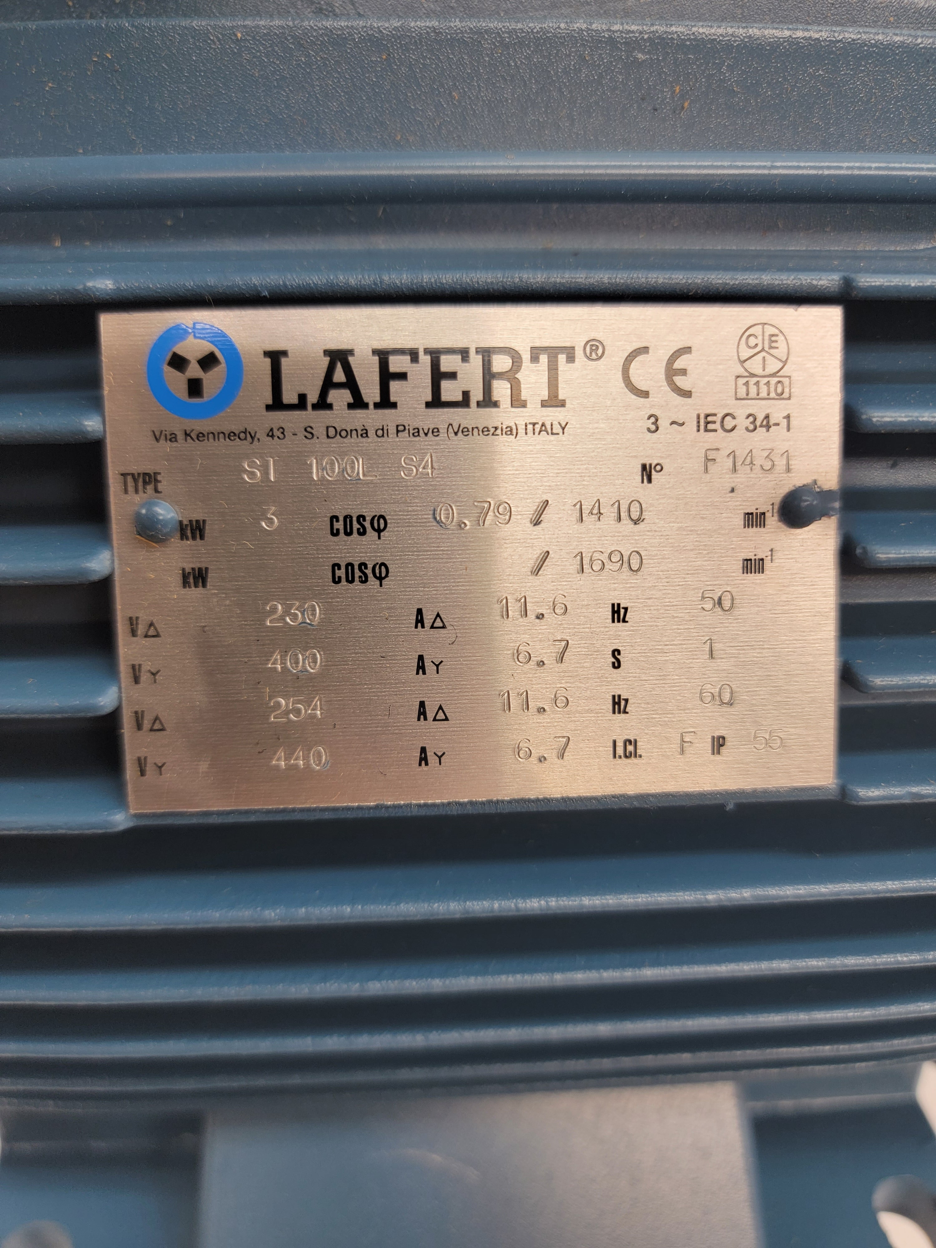 LAFERT ST100LS4 230/440V 11.6/6.7A NSNP