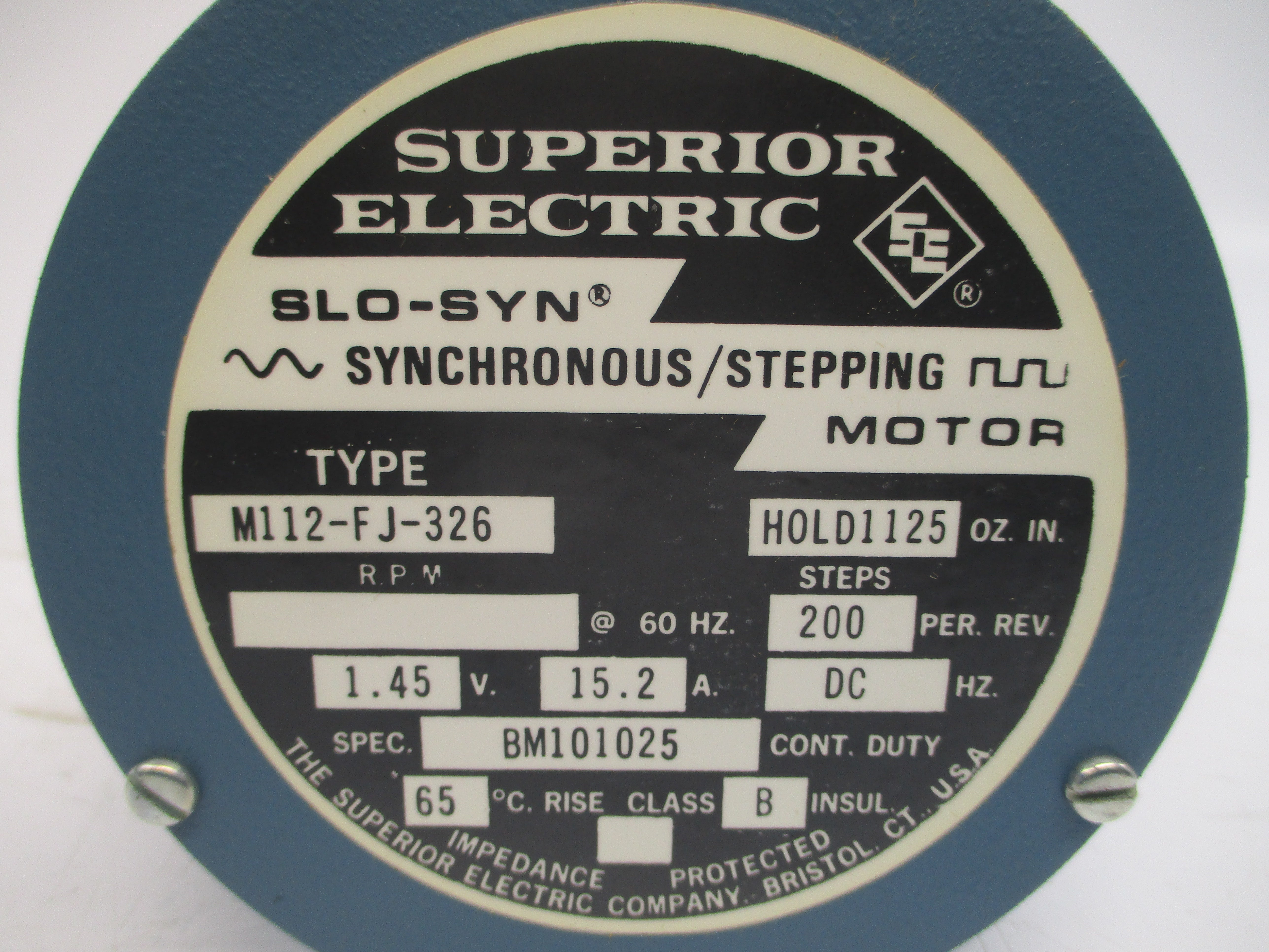 SUPERIOR ELECTRIC M112-FJ-326 BM101025 1.45VDC 15.2A NSNP