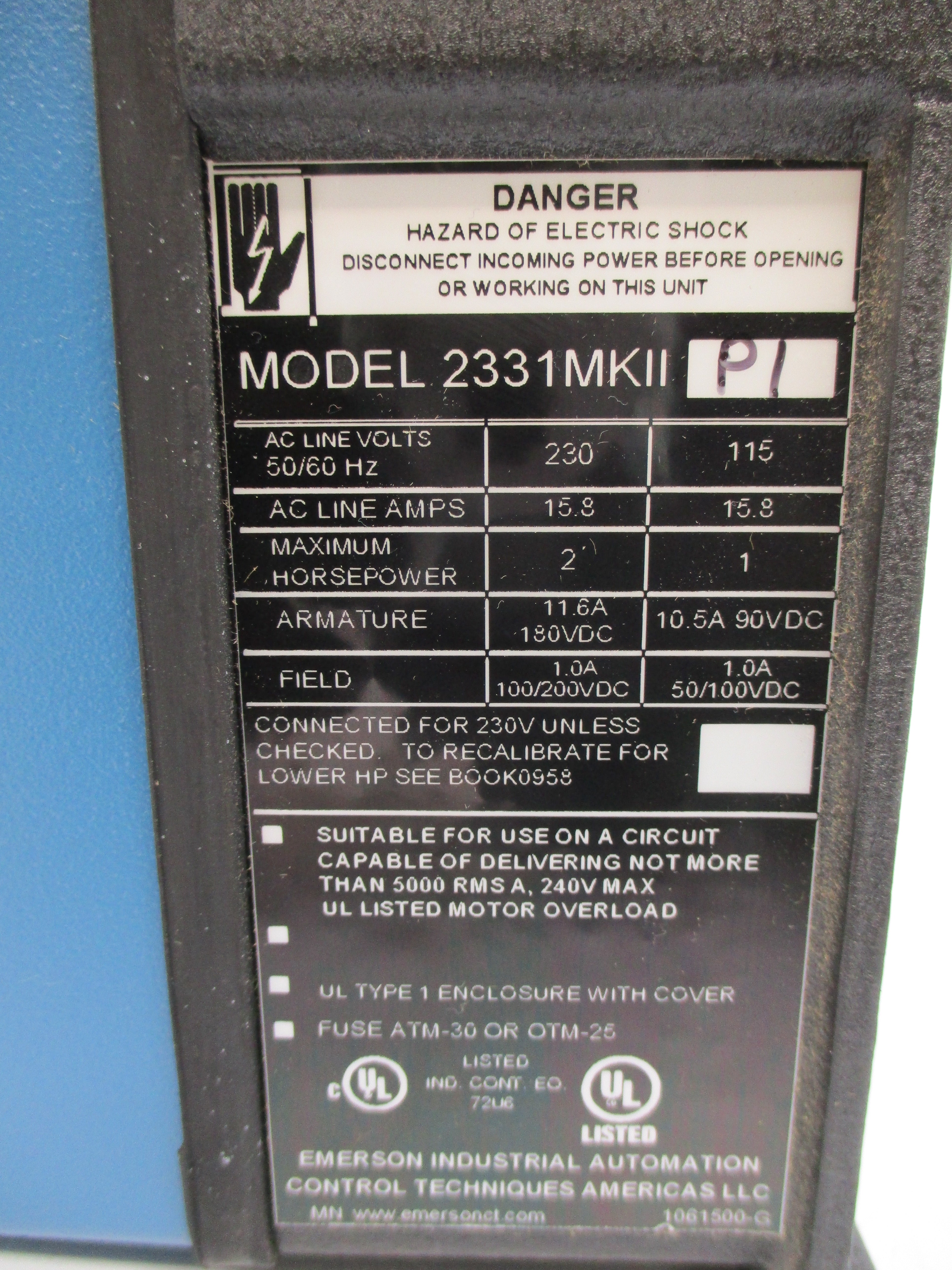 CONTROL TECHNIQUES 2331P1 2331MKIIP1 115/230VAC 15.8A NSMP