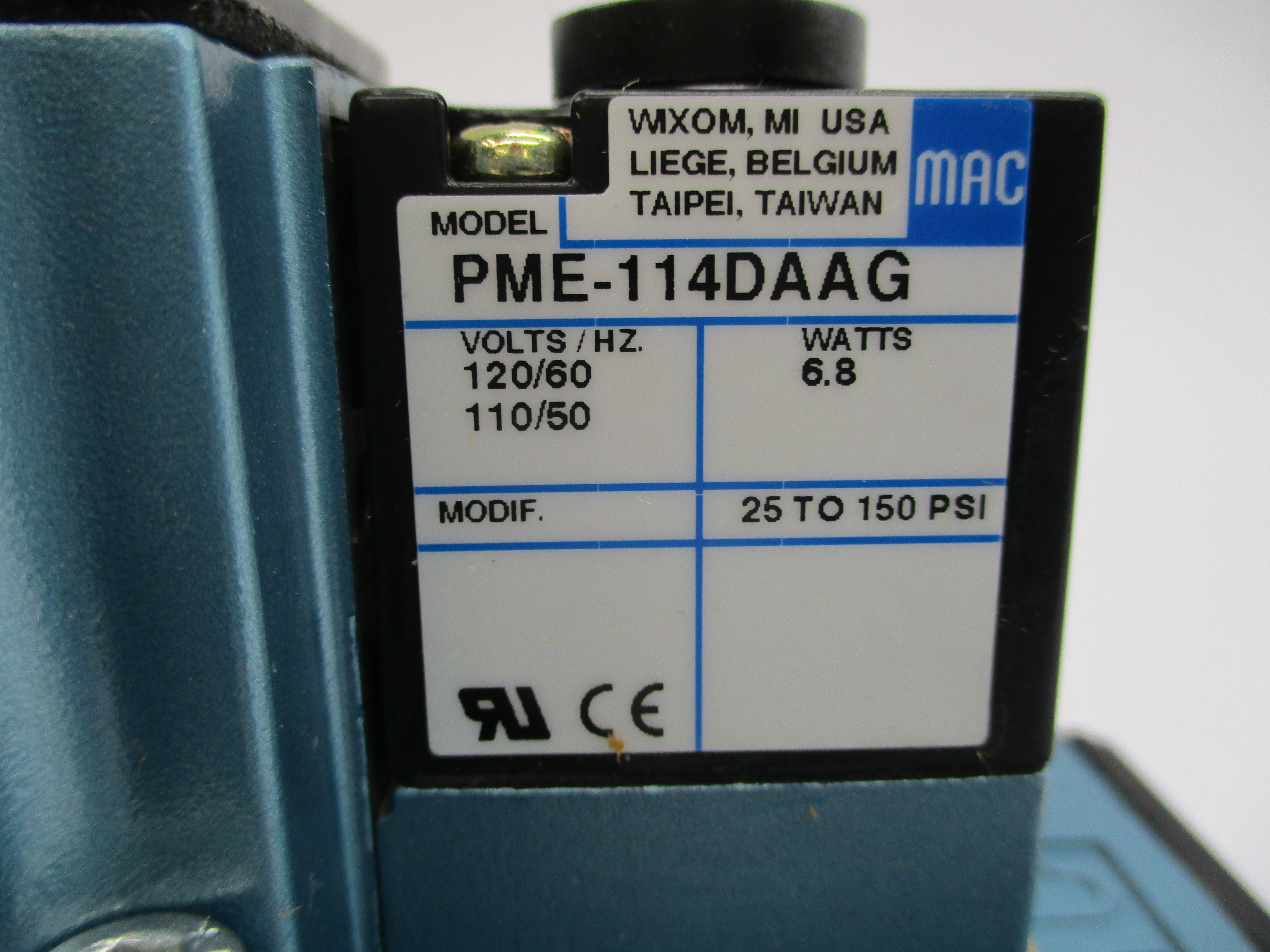 MAC 6313D-617-PM-114DA 110/120V 25-150PSI NSMP