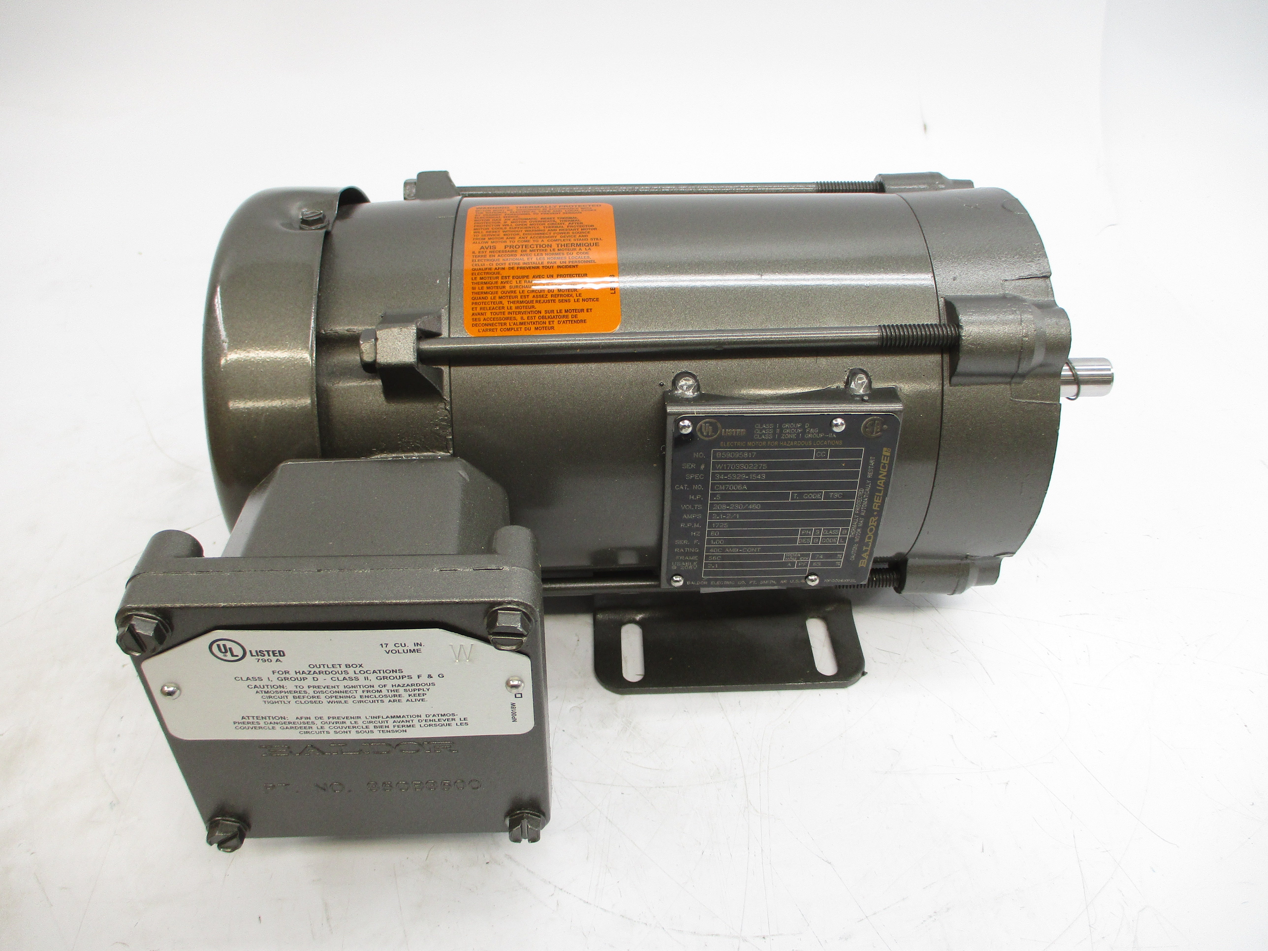BALDOR CM7006A 34-5329-1543 208-230/460V 2.1-2/1A NSMP