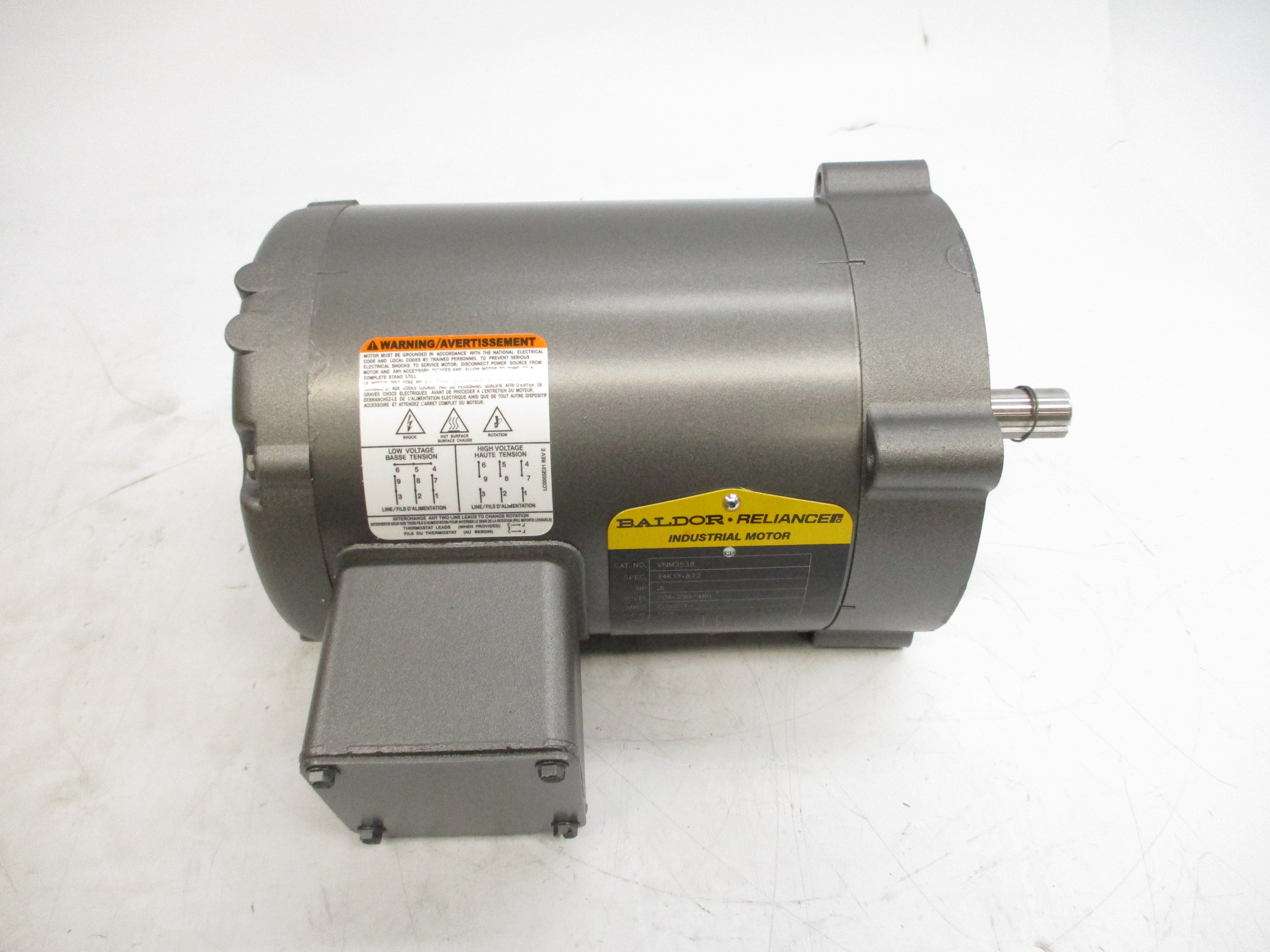 BALDOR VNM3538 34K13-872 208-230/460V 2.1-2/1A NSMP