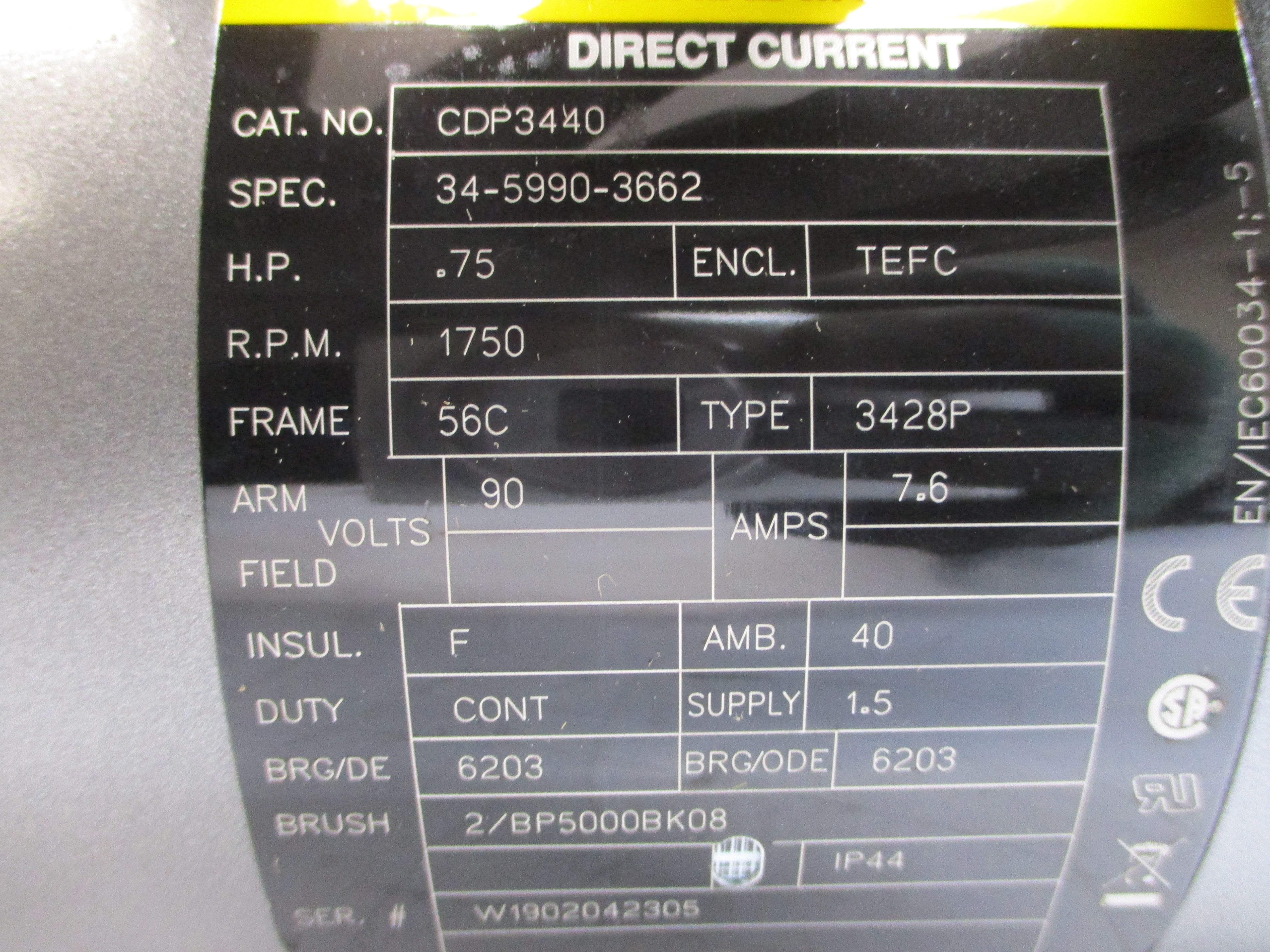 BALDOR CDP3440 34-5990-3662 90V 7.6A NSMP