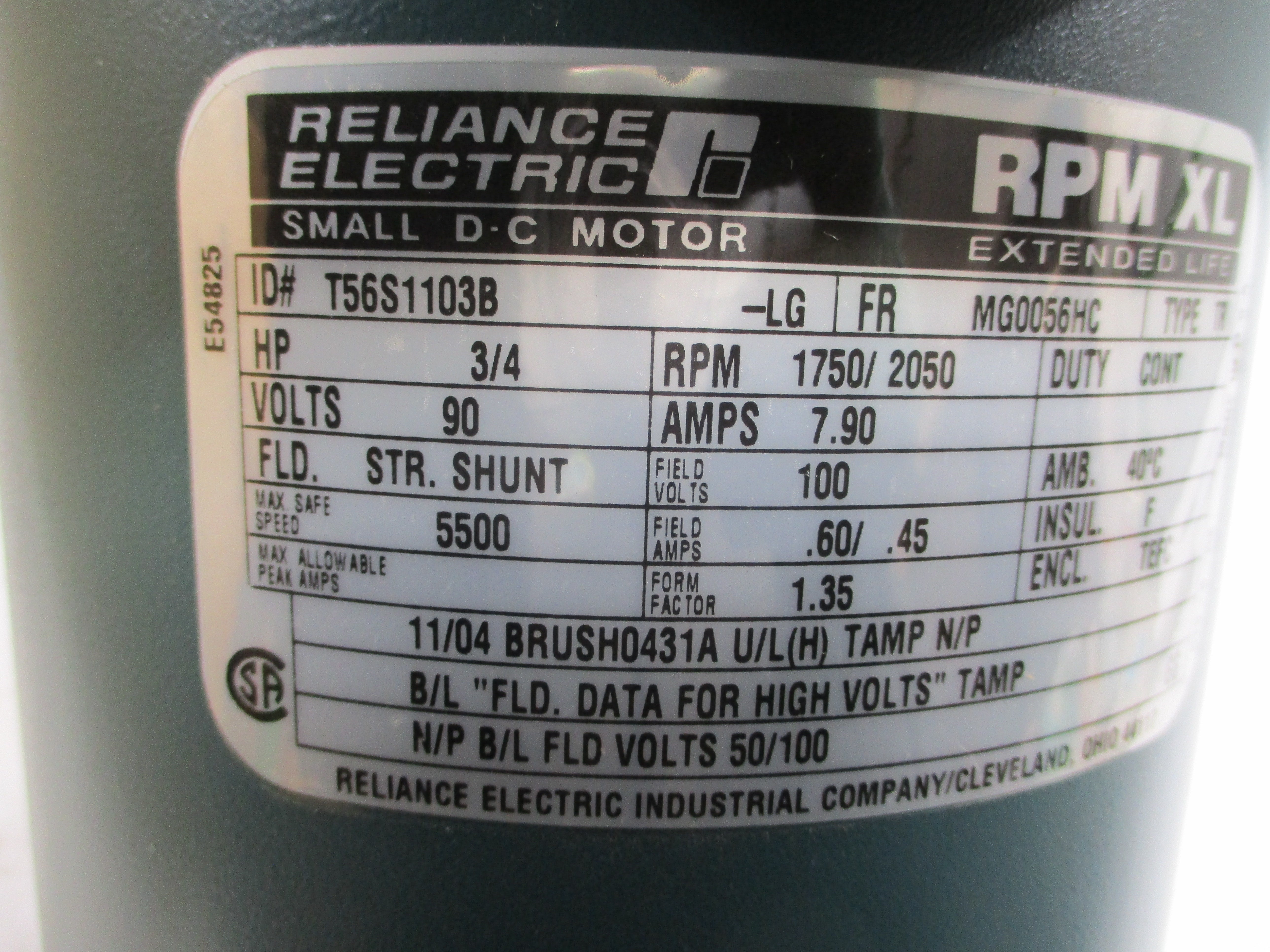 RELIANCE ELECTRIC T56S1103B-LG 90VDC 7.90A NSMP