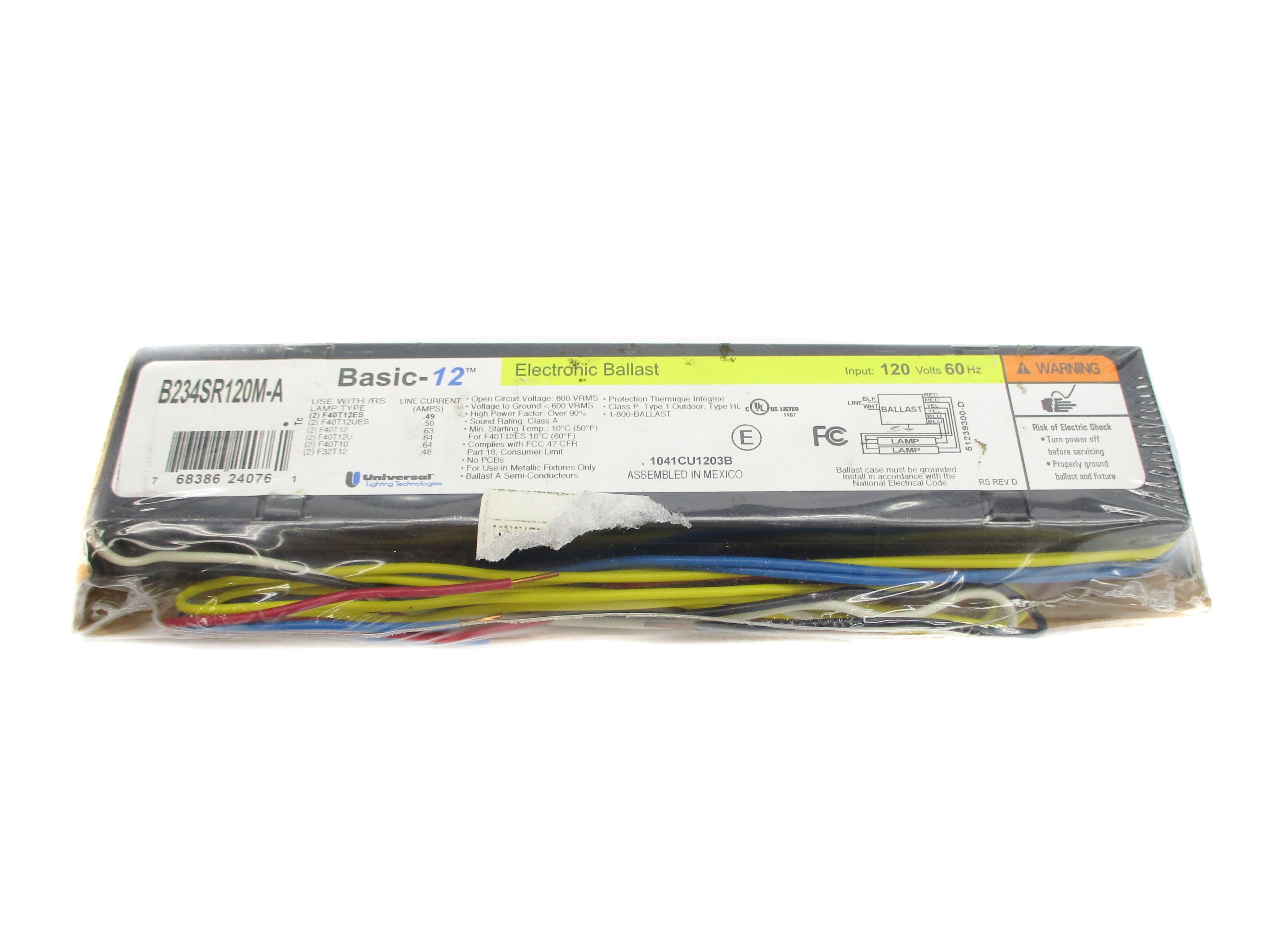 UNIVERSAL LIGHTING TECHNOLOGIES B234SR120M-A NSMP